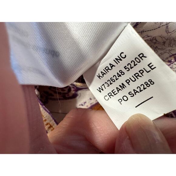 NEW Band of the Free Mirabelle Crop Top Size L Cream Purple Paisley Lace NWT - Picture 9 of 15